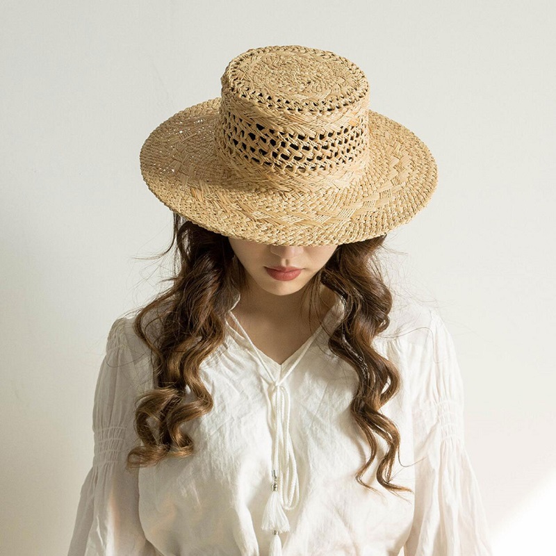 Handmade  Lafite  Wide Brim Straw Hat