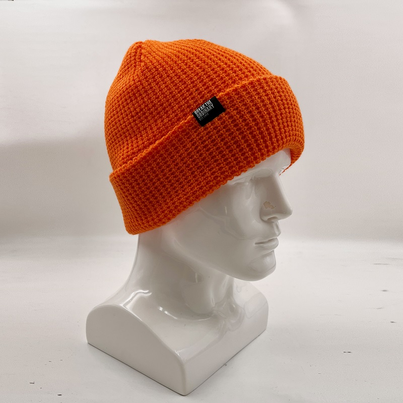 Waffle Pattern Knitted Beanie